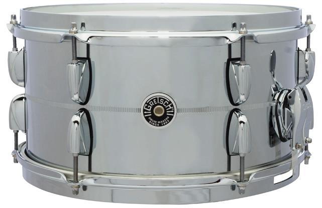 Caixa Gretsch Brooklyn Heavy Steel Shell 13x7" Made USA Thick Shell 2mm