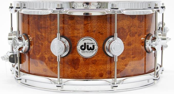 Caixa DW Collectors Maple Exotic Limited Series Sapeli Pommele 14x6,5" Made USA 11-Ply Shell