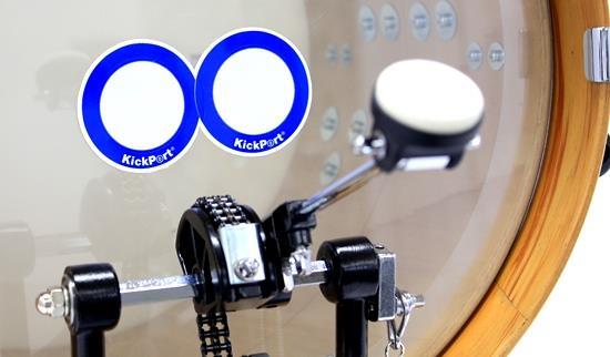 Pad de Bumbo Kickport D-Pad Blue DPD White Bass Drum Impact com 2 Unidades Pad Kick