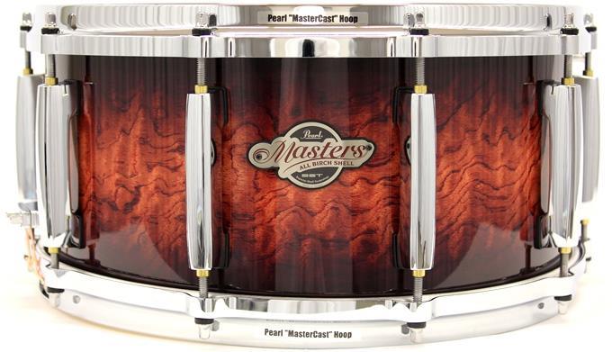 Caixa Pearl Masters BCX Birch Exotic Lava Bubinga Artisan II 14x6,5" com Aros MasterCast