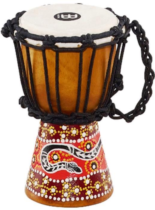 Mini Djembe Meinl African Style Python Design HDJ5 com 4.5" Instrumento de Verdade em Miniatura