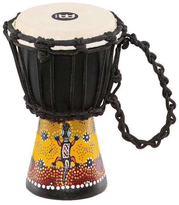 Mini Djembe Meinl African Style Gecko Design HDJ7 com 4.5" Instrumento de Verdade em Miniatura