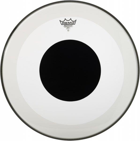 Pele Remo Powerstroke 3 Clear 22" Transparente c/ Anel Abafador e Reforço Central Black Dot (10845)