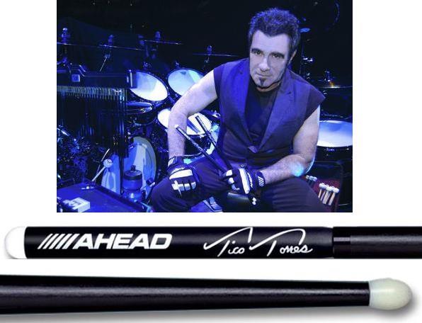 Baqueta Ahead Drumsticks Signature Tico Torres Bon Jovi (Padrão 5B Comprida) Poliuretano e Alumínio