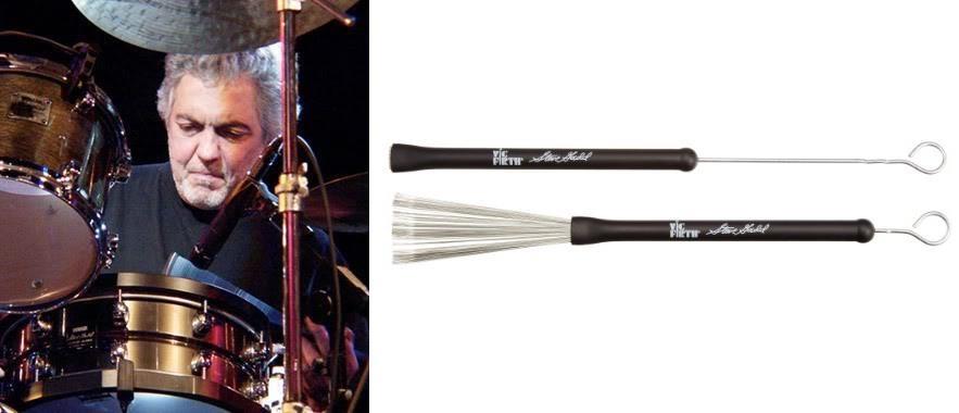 Vassourinha Vic Firth Signature Steve Gadd em Aço com Puxador Retrátil (6089)