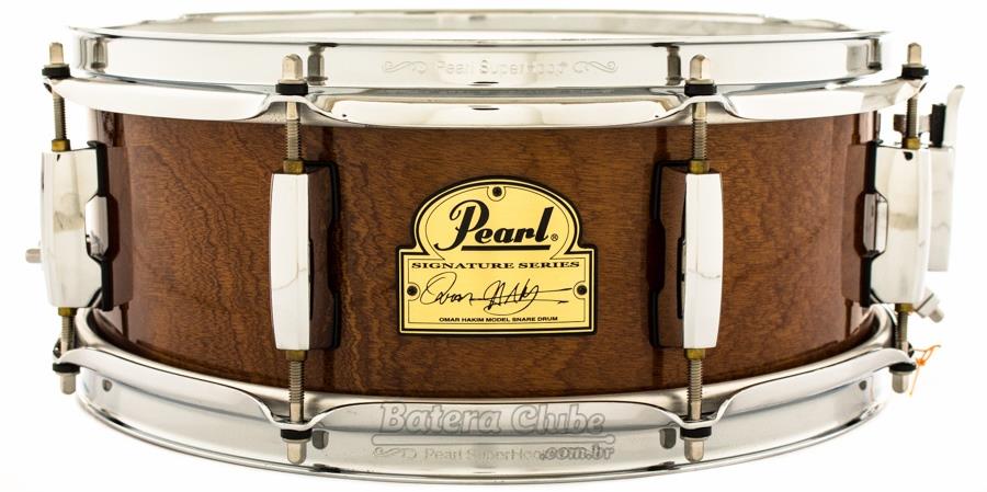 Caixa Pearl Signature Omar Hakim em Mogno Africano Natural Lacquer 13x5"