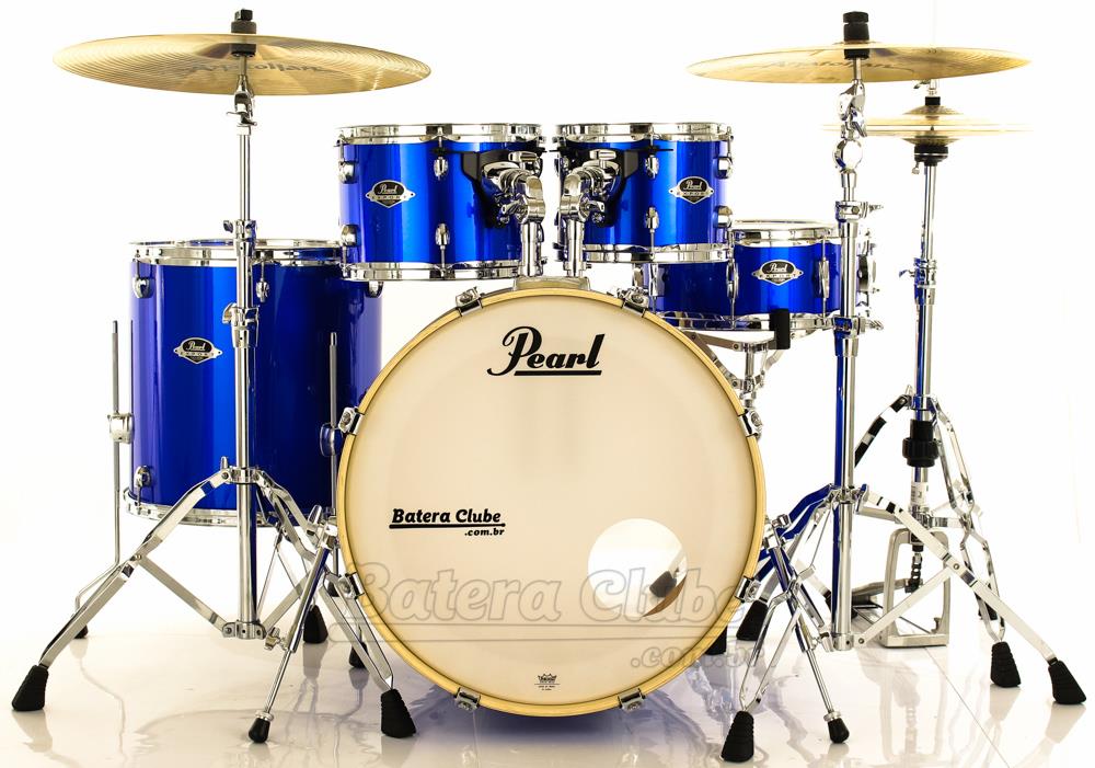Bateria Pearl Export EXX Series Mahogany High Voltage Blue 22",10",12",16" + Ferragens 830