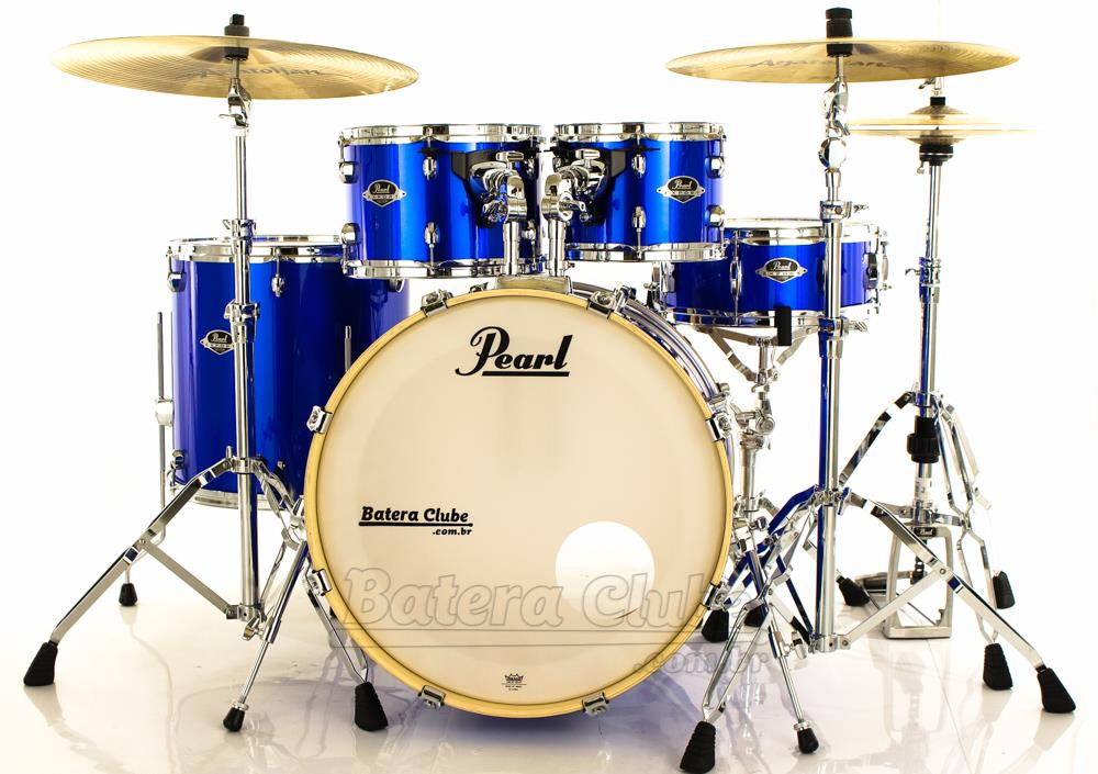 Bateria Pearl Export EXX Series Mahogany High Voltage Blue 20",10",12",14" + Ferragens 830