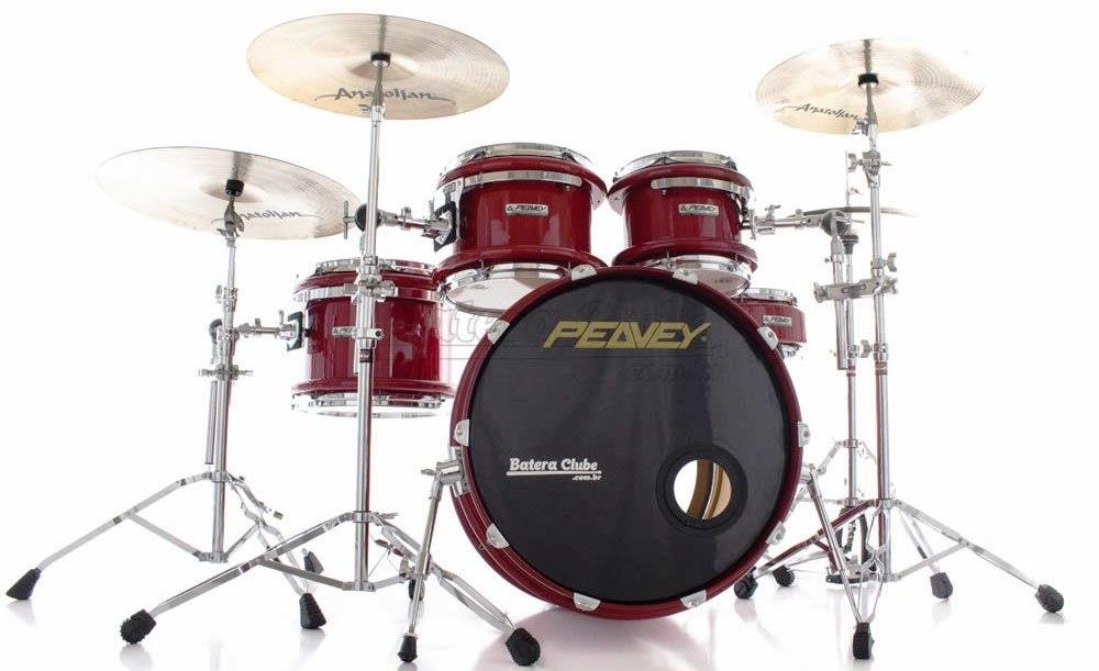 Bateria Peavey RadialPro 1000 Maple Shell New Red 22",10",12",14" e Caixa 14x5,5" (Raridade)