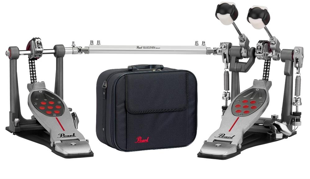 Pedal Duplo Pearl Eliminator Redline P-2052C PowerShifter Chain Drive com Semicase com polias extra