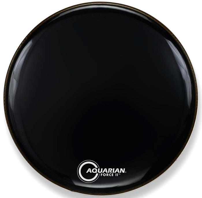 Pele Aquarian Force II Gloss Black 20" Resposta de Bumbo com Muffle (Similar Remo Powerstroke Ebony)