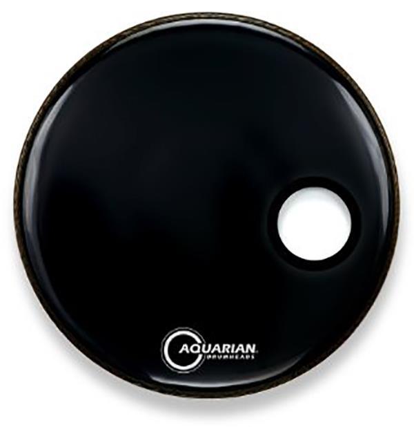 Pele Aquarian Ported Bass Black 20" SMPTCC20BK Resposta de Bumbo (Ambassador Ebony e EQ1 Resonant)