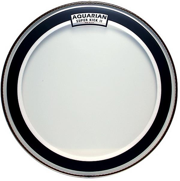 Pele Aquarian Super Kick II Clear 16" SKII16 de Bumbo Filme Duplo Transparente com Muffle Abafador