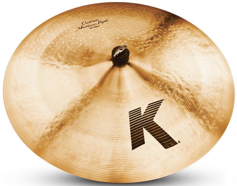 Ride Zildjian K Custom Medium 22" com Acabamento Dark e Brilliant Bottom