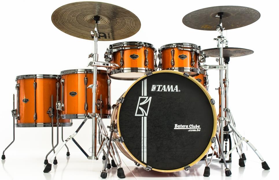 Bateria Tama Superstar Hyper-Drive Maple Bright Orange (Shell Pack) 22",10",12",14",16" e Caixa