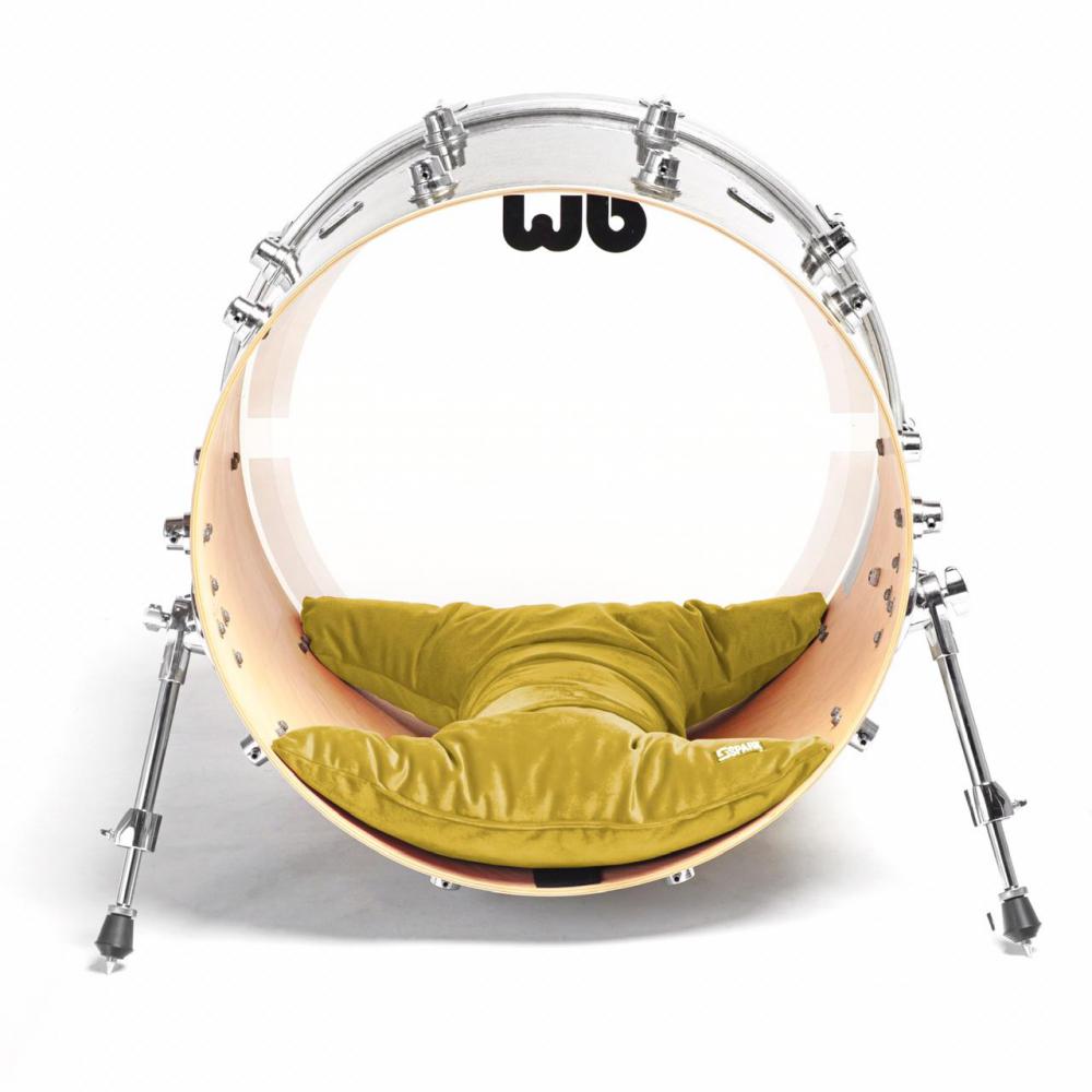 Abafador de Bumbo Spark Amarelo para Todas as Medidas de Bumbo com colante para fixar no casco