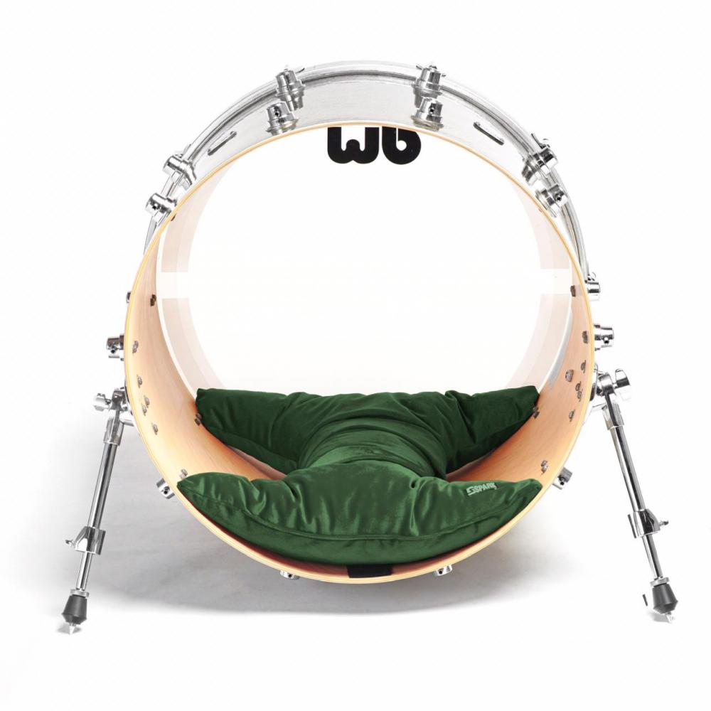 Abafador de Bumbo Spark Verde Escuro para Todas as Medidas de Bumbo com colante para fixar no casco