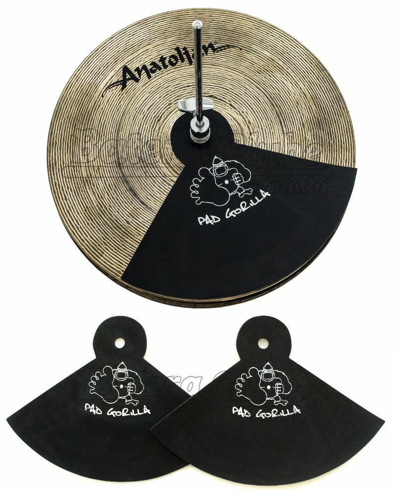 Abafador de Prato Gorilla APHH14 para Chimbal 13" a 16" Modelo Emborrachado Kit com 2 Unidades