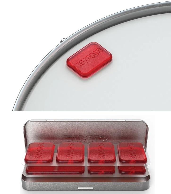 Abafador de Tambores Evans EQ Pods com 7 Pads (Moongel) Filtre as Sobras com box de metal (034698)