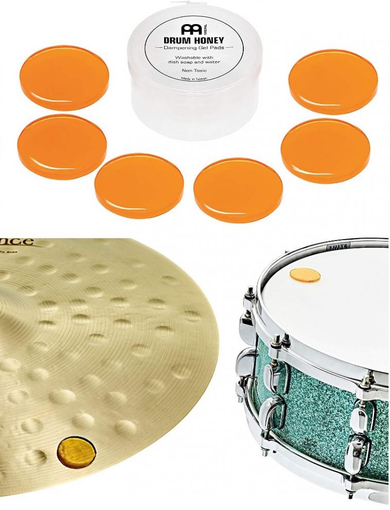Abafador e Filtro de Tambores Meinl Drum Honey MDH Damper Pads com 6 Filtros e Pote de Transporte