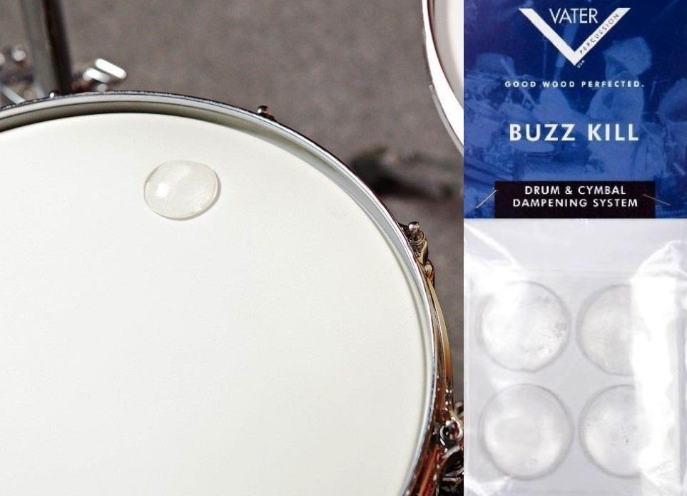 Abafador e Filtro de Tambores Vater Buzz Kill Extra Dry VBUZZXD com 4 filtros grandes tipo Moongel