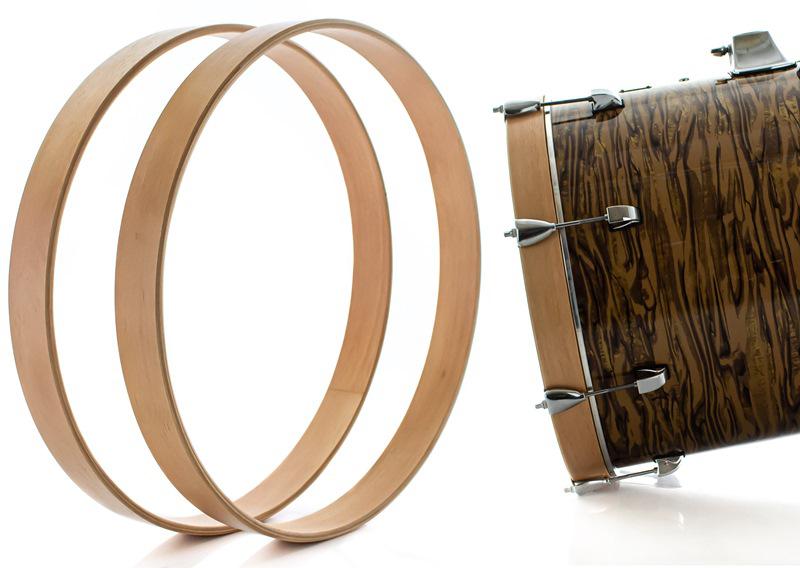 Aros de Madeira para Bumbo 16" EdBatuk Drums com Borracha Protetora de Aro para o Pedal (Par)