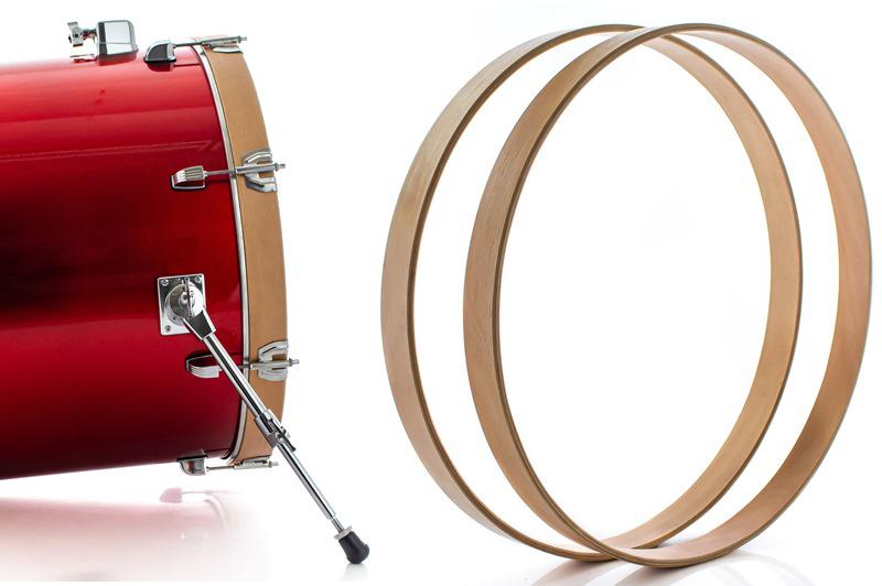 Aros de Madeira para Bumbo 20" EdBatuk Drums com Borracha Protetora de Aro para o Pedal (Par)