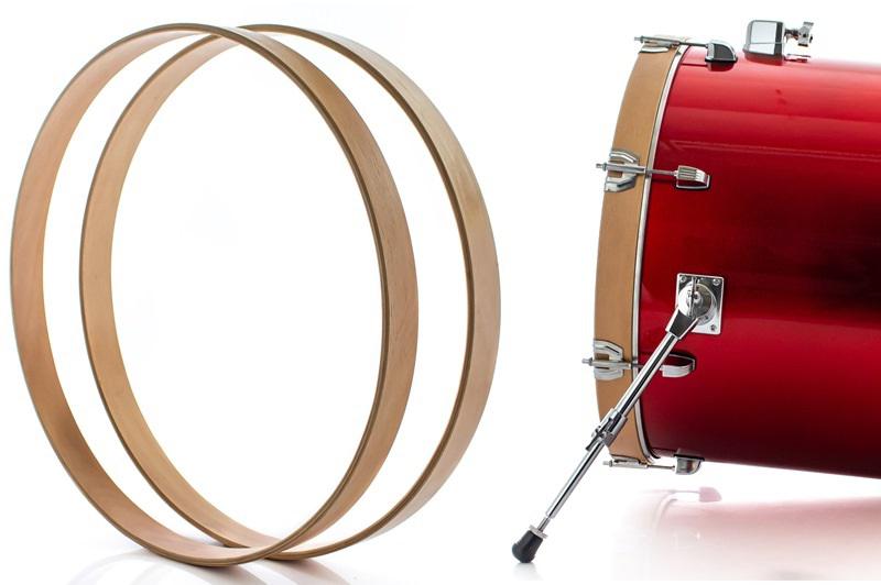 Aros de Madeira para Bumbo 22" EdBatuk Drums com Borracha Protetora de Aro para o Pedal (Par)