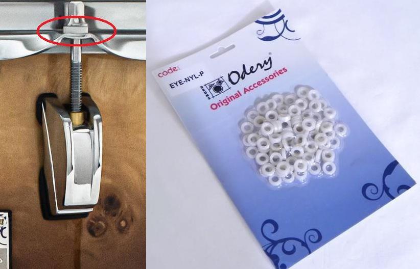 Arruela Odery Eyedentity EYE-NYL de Nylon Brancas para Parafusos Kit com 100 Unidades