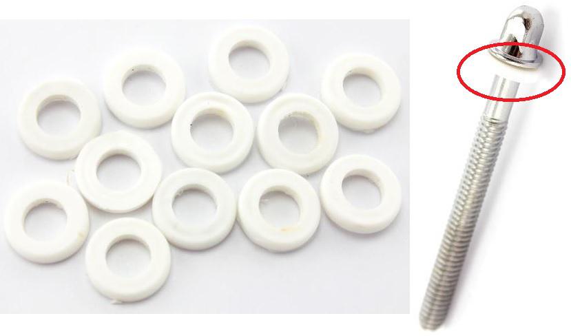 Arruela Torelli TA750 Branca de Nylon para parafusos kit com 10 unidades maior maciez na afinação