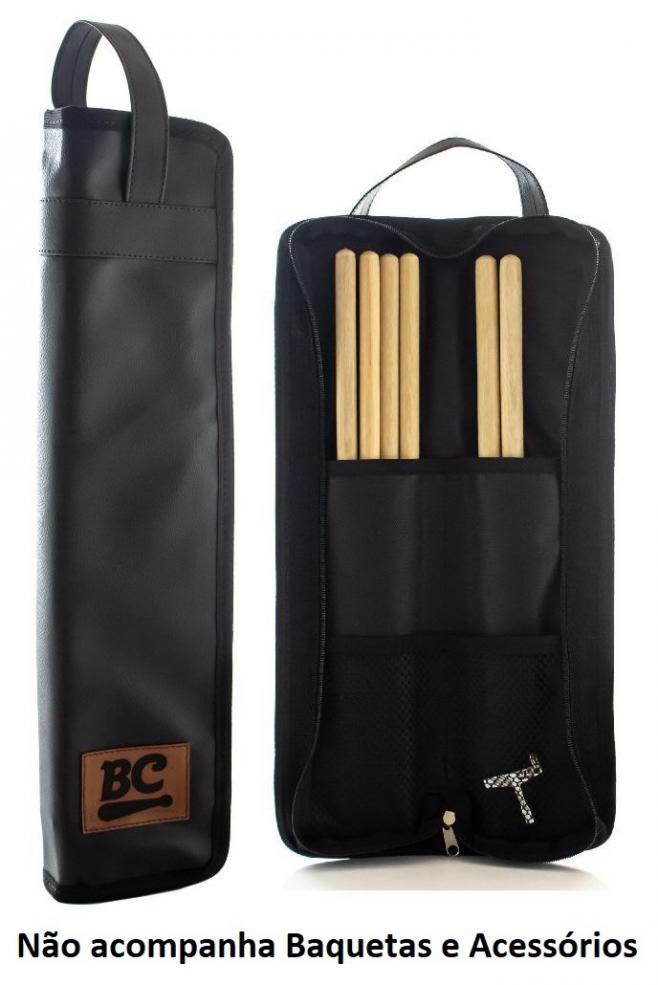 Bag de Baquetas BC Batera Clube Black Signature Tommaso em couro sintético e tamanho compacto