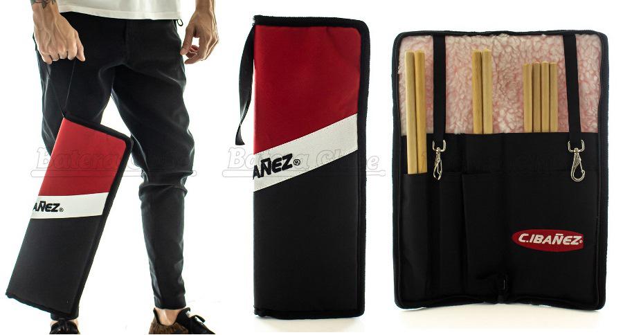 Bag de Baquetas C. Ibañez Stick Bag SS Super Sport Revestimento Pelúcia e alça para fixar no surdo