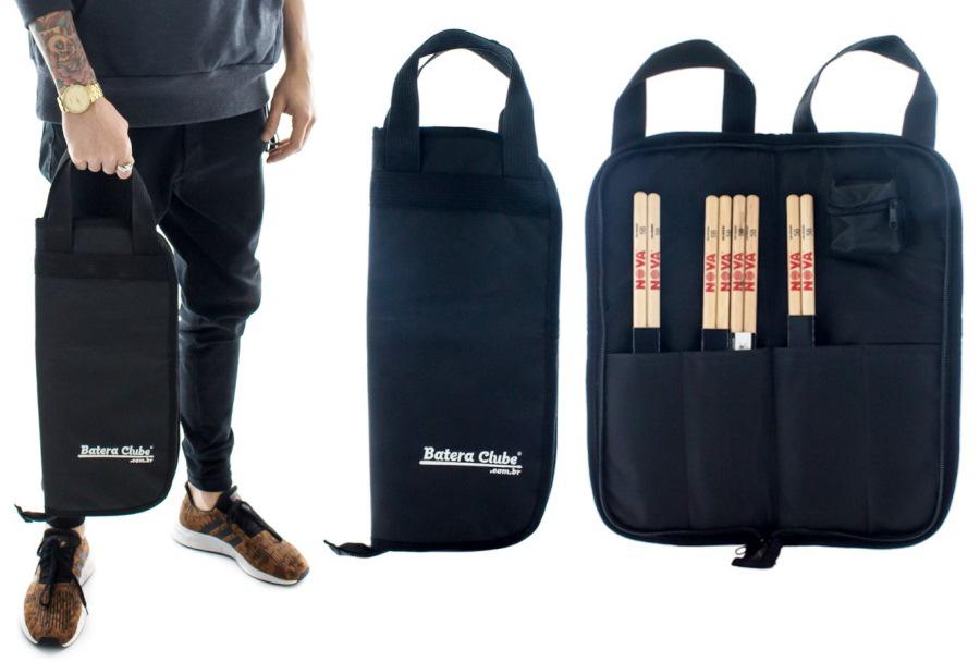 Bag de Baquetas Solid Sound Preta Standard para Aproximadamente 10 Pares (1022)