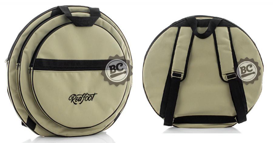 Bag de Pratos Red Foot Cymbals com 3 Divisões, Bolso Frontal Pratos até 22" Alça de Mochila