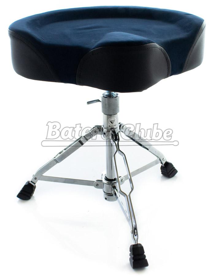 Banco Bauer by Torelli BAB39 Azul com Assento Selim Grande e Pernas Duplas Largas Super Confortável
