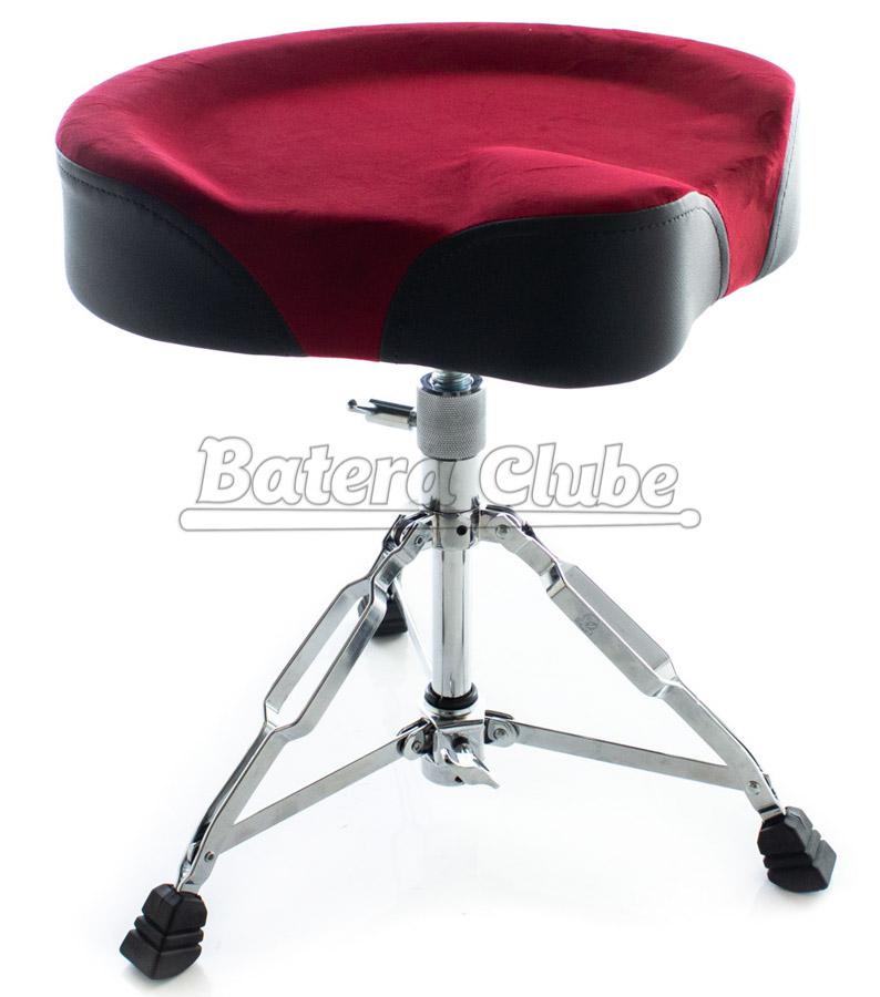 Banco Bauer by Torelli BAB39 Vermelho com Assento Selim Grande e Pernas Largas Super Confortável