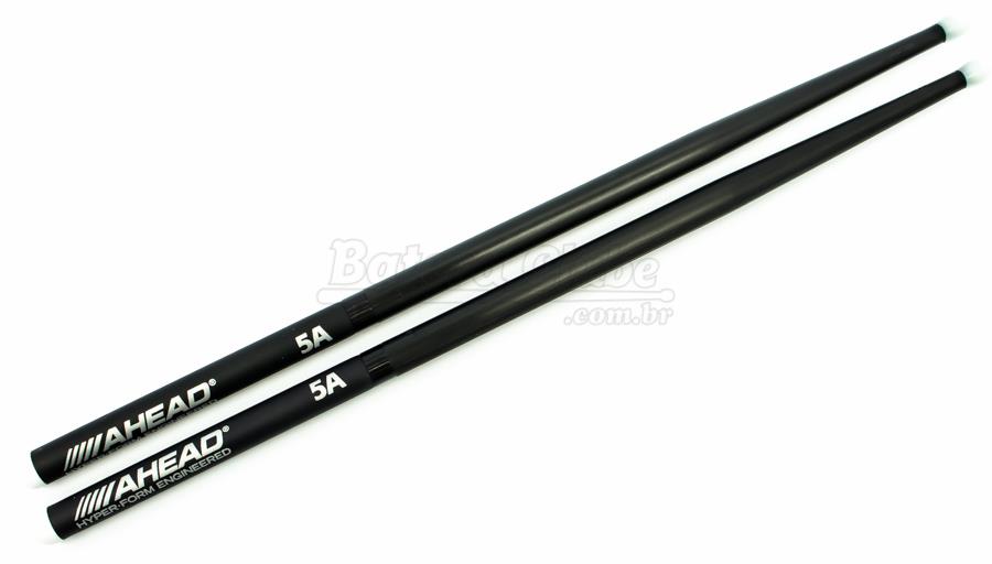 Baqueta Ahead Drumsticks 5A Classic Black Polyurethane (5A Nylon) em Poliuretano e Base de Alumínio