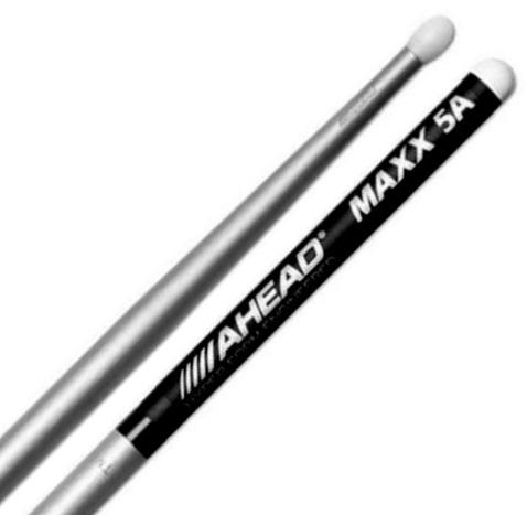 Baqueta Ahead Drumsticks Maxx 5A Polyurethane (5A Comprida Nylon) em Poliuretano e Aluminio
