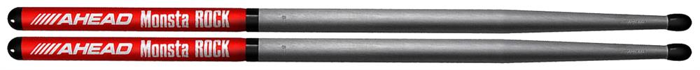 Baqueta Ahead Drumsticks Monsta Rock Polyurethane M-RK (5AB Longa) em Poliuretano e Base de Alumínio