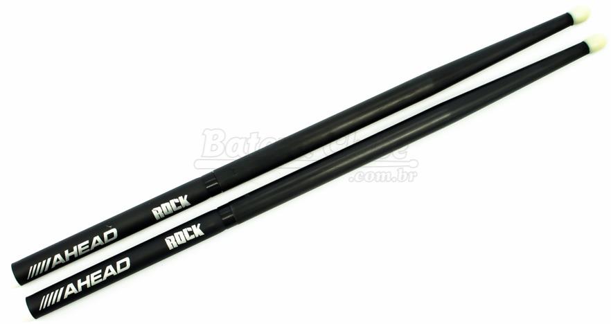 Baqueta Ahead Drumsticks Rock 5BR Polyurethane (Padrão 5B Comprida) Poliuretano e Base de Alumínio