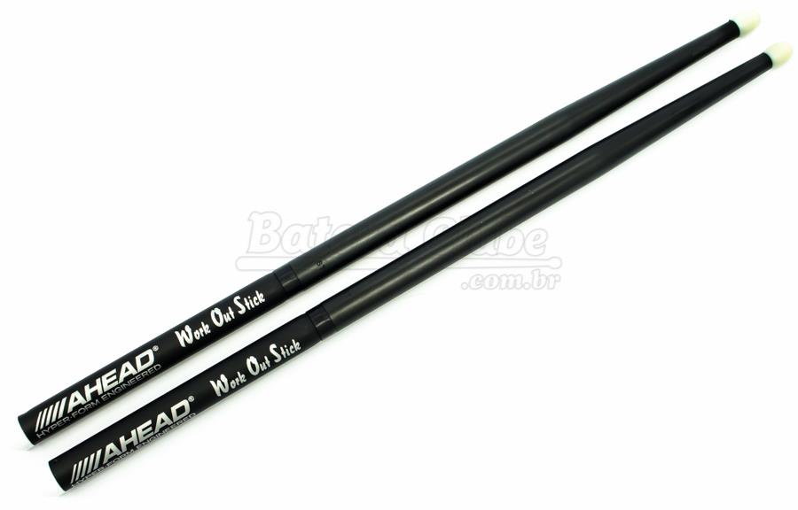 Baqueta Ahead Drumsticks Work Out Stick WOS para Estudo Mais Pesada que 2B e Base de Alumínio