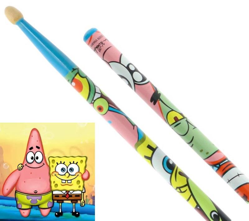 Baqueta Bob Esponja Azul e Rosa Adulto 5A com peso leve e confortável 7A Original by Nickelodeon