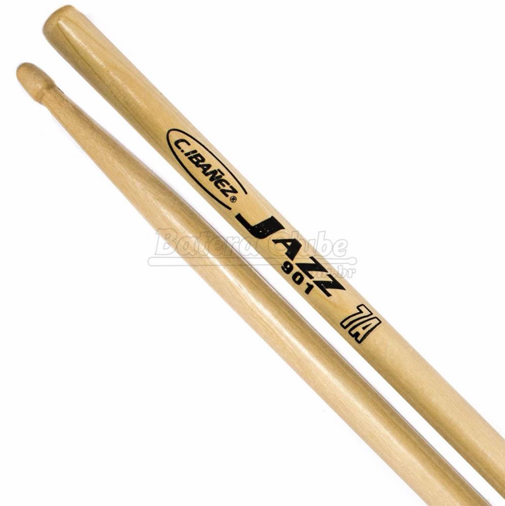 Baqueta C. Ibañez Premium Series Jazz 901 Padrão 7A com Ponta de Flecha em Marfim com Classificação