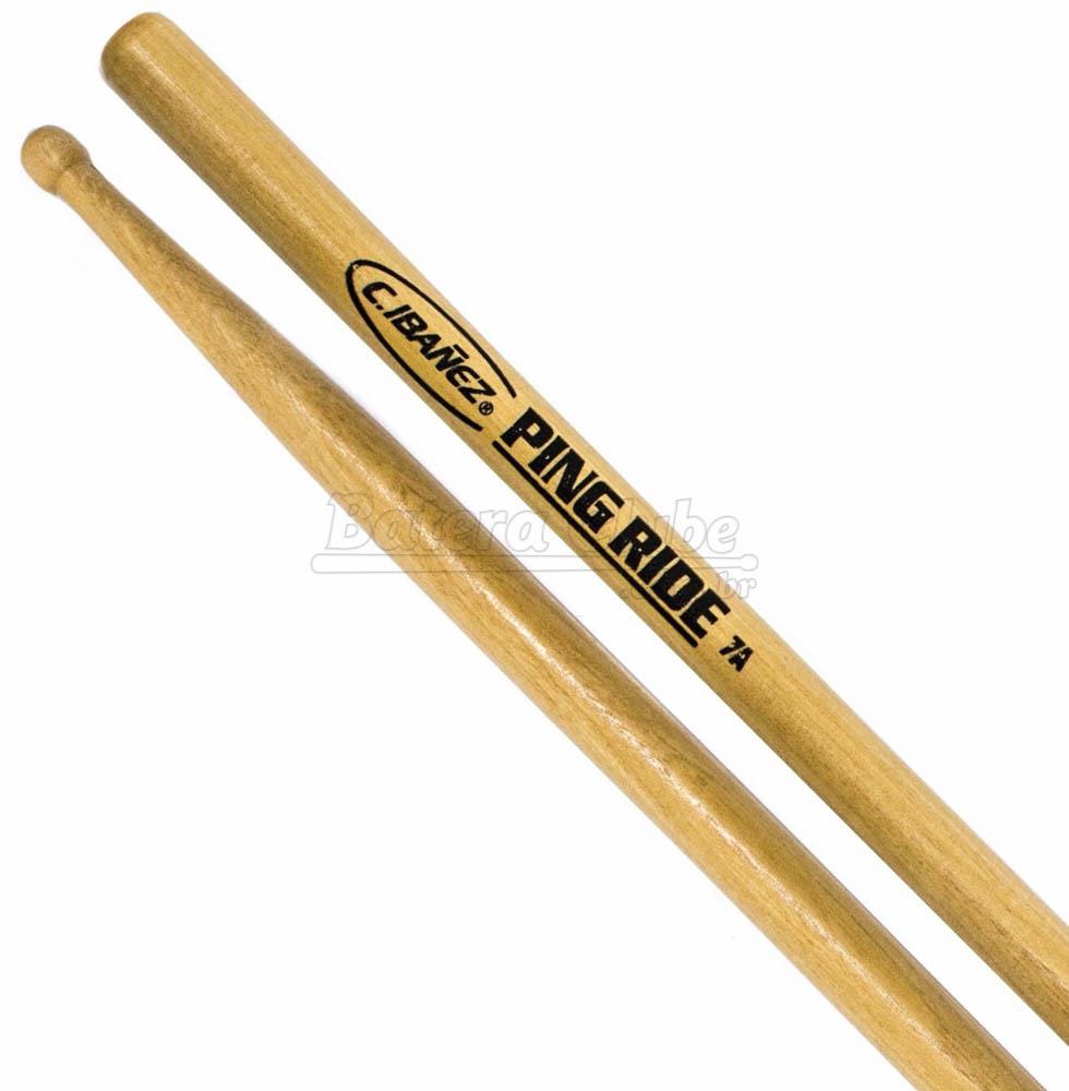 Baqueta C. Ibañez Premium Series Ping Ride 7A com Ponta de Bola em Marfim Classificação por Timbre