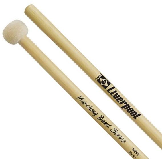 Baqueta Liverpool Marching Band Series MB1 Marfim para Bumbos Marciais de 14" e 16" Ponta Feltro