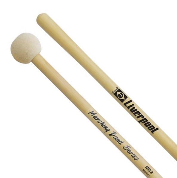Baqueta Liverpool Marching Band Series MB2 Marfim para Bumbos Marciais de 16" e 18" Ponta Feltro