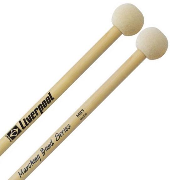 Baqueta Liverpool Marching Band Series MB3 Marfim para Bumbos Marciais de 20" e 22" Ponta Feltro