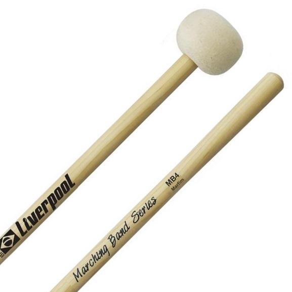 Baqueta Liverpool Marching Band Series MB4 Marfim para Bumbos Marciais de 24" e 26" Ponta Feltro