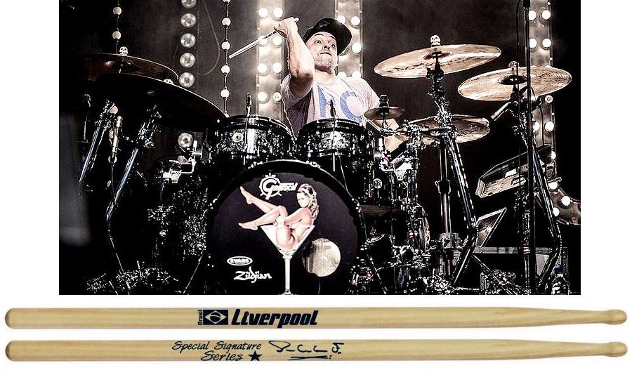 Baqueta Liverpool Special Signature Hickory Paulinho Fonseca (Padrão 5A Longa) Jota Quest EX-159 (10376)