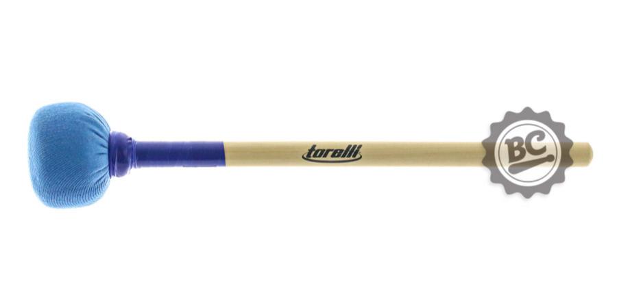 Baqueta para Zabumba Torelli TQ090 Azul com ponta redonda com 30cm de comprimento madeira e pelúcia